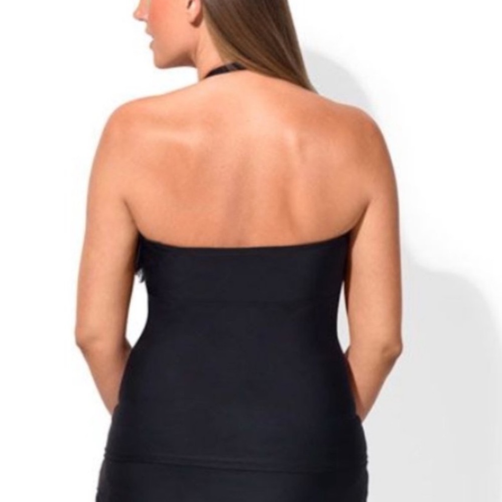 New Fringe Bandeau Tankini TOP
Swimsuits For All Black Plus Size 20 - Picture 3 of 4